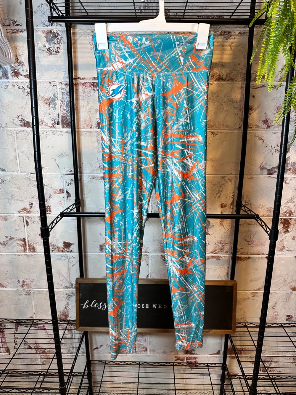 NFL Teal Orange Splash Women's Jeggings - Picture 2 of 7